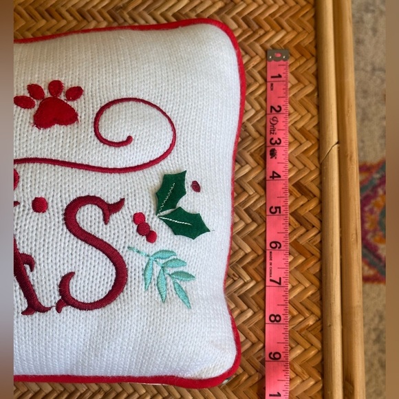 “Meowy Christmas” Cat Themed Christmas Accent Throw Pillow - Picture 4 of 5